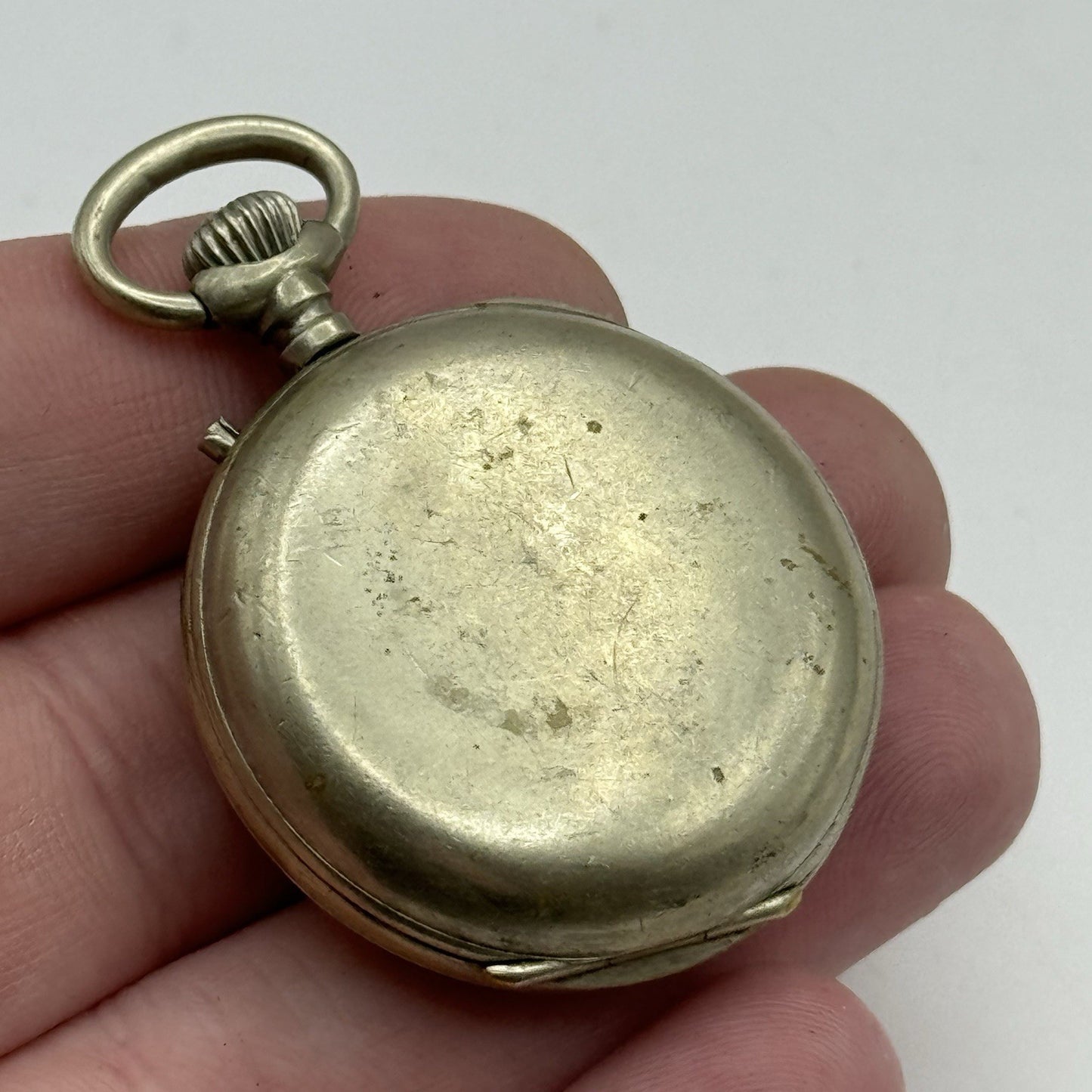 35mm Beautiful Pin Set Clear Case Back Porcelain Dial Fob Pocket Watch - PARTS