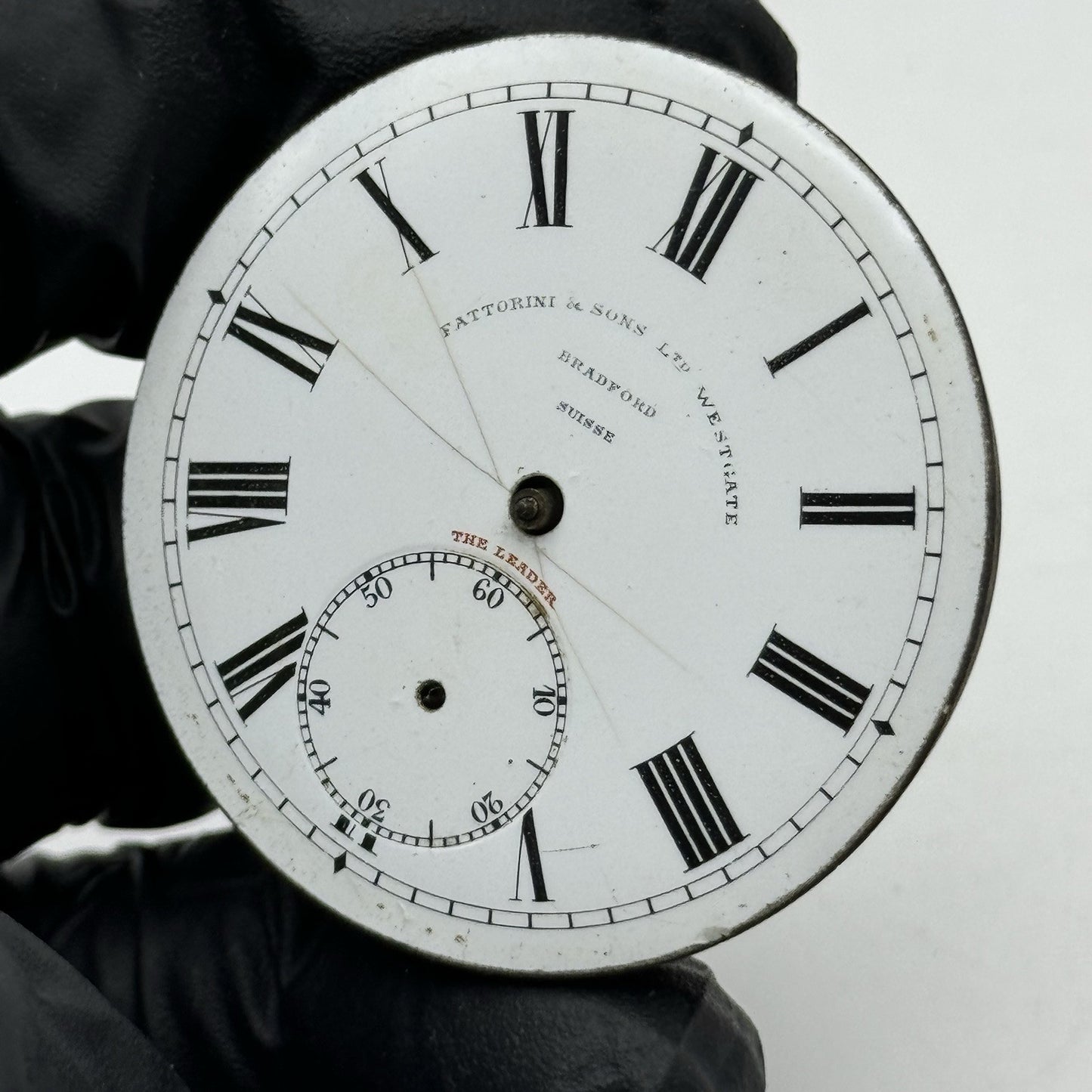 43.9mm Antique Fattorini & Sons Bradford The Leader Pocket Watch Movement PARTS