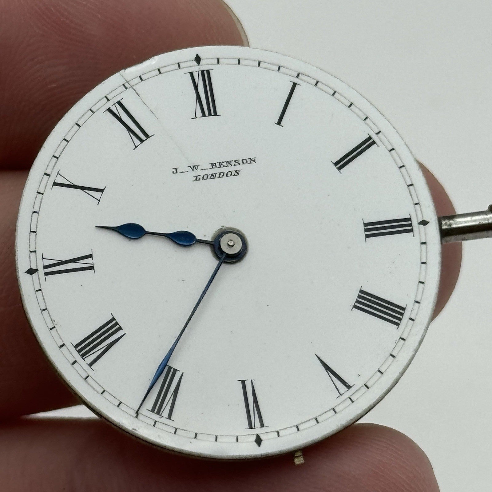 32mm Antique High Grade J W Benson Cylinder Fob Pocket Watch Movement TO RESTORE