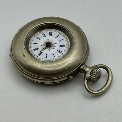 35mm Beautiful Pin Set Clear Case Back Porcelain Dial Fob Pocket Watch - PARTS