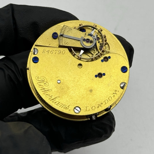 41.3mm Antique High Quality Rotherham’s London Pocket Watch Movement - PARTS