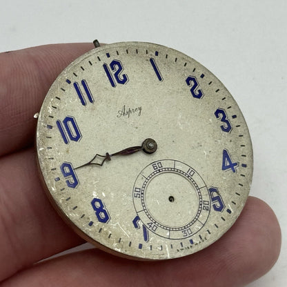 41mm High Grade Thin Asprey Vintage Pocket Watch Movement Good Balance PARTS