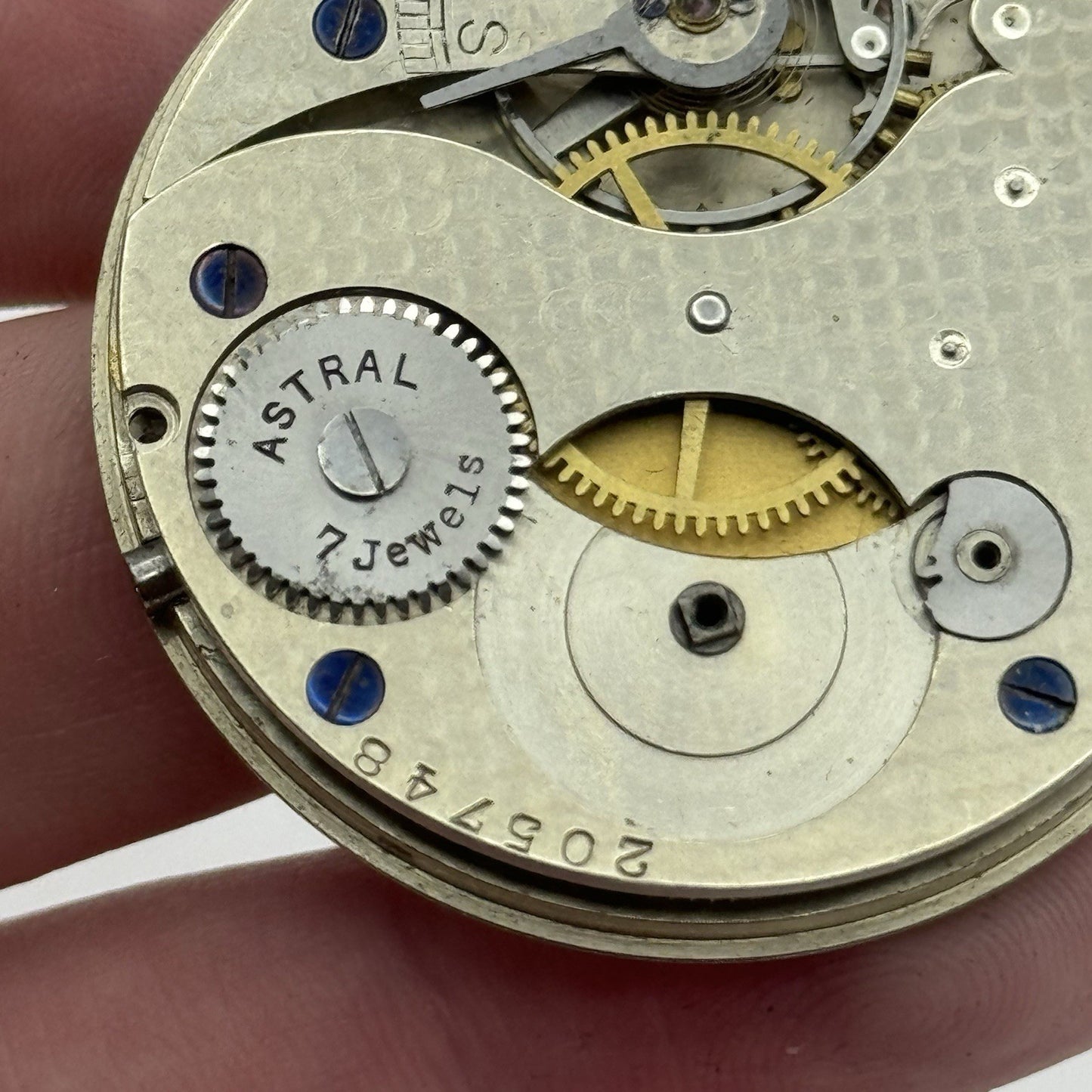 43.1mm Coventry Astral English Hunter 7 Jewel Pocket Watch Movement PARTS REPAIR