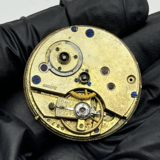 37.4mm Antique Baume Key Wound Pocket Watch Movement -  PARTS REPAIR SPARES