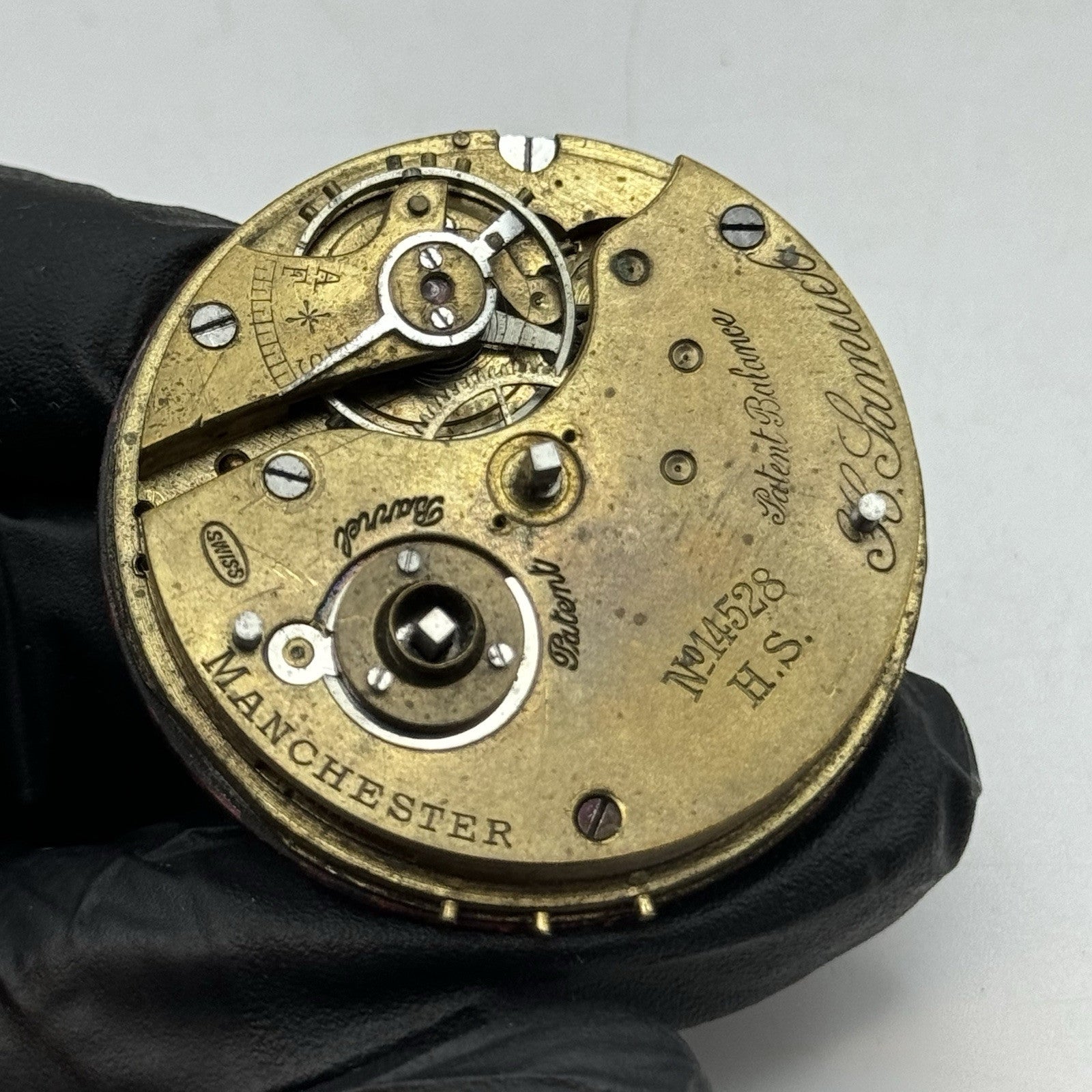 43.1mm Antique H Samuel Acme Lever Patent Balance Pocket Watch Movement - PARTS