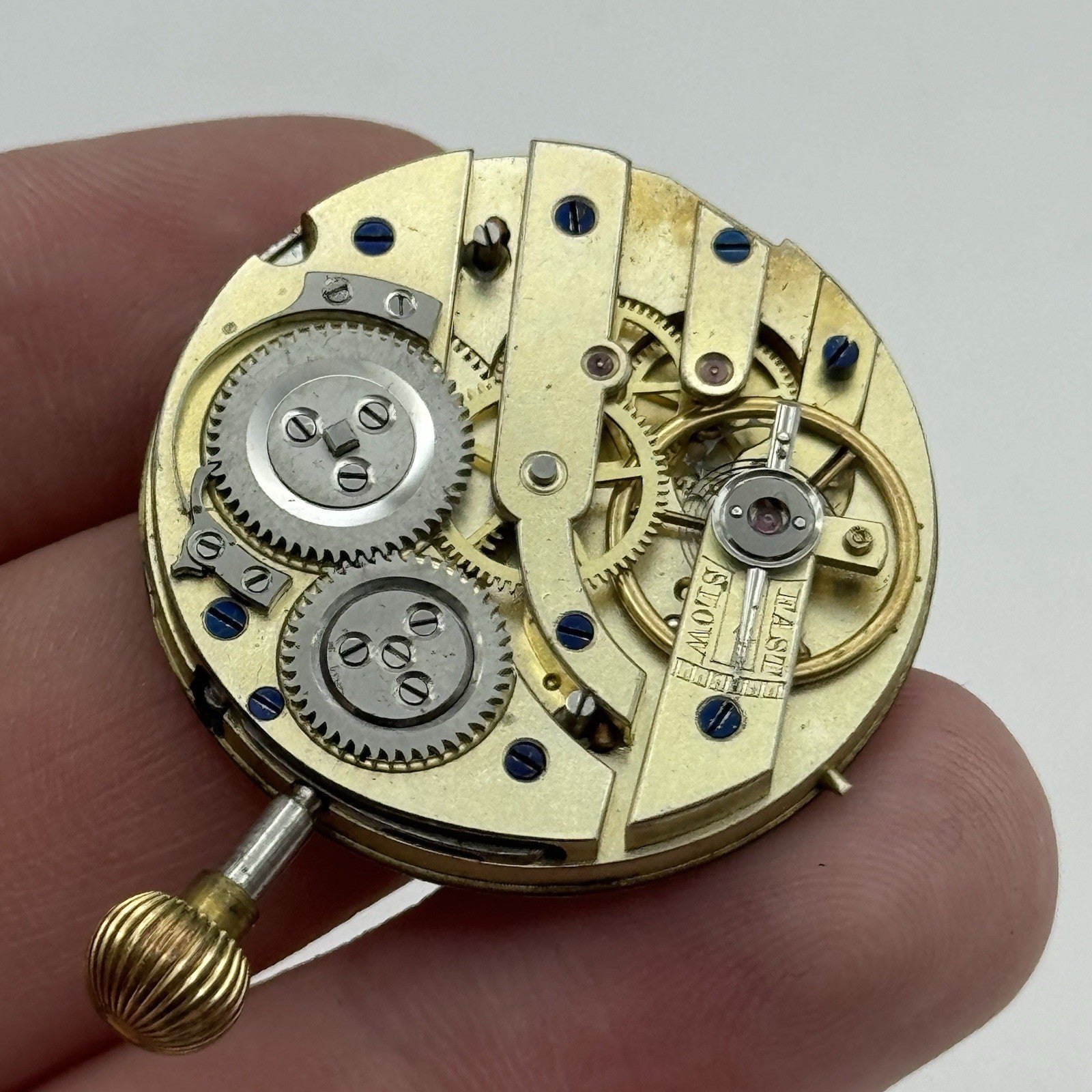 32mm Antique High Grade J W Benson Cylinder Fob Pocket Watch Movement TO RESTORE