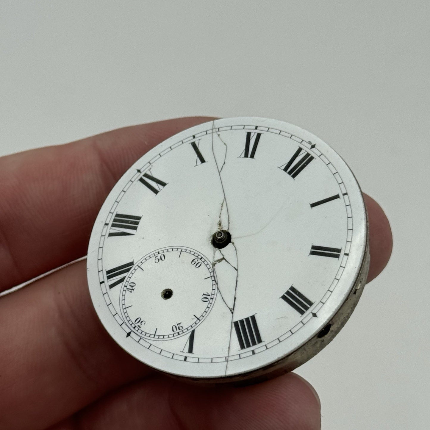 42.9mm Unidentified Swiss Balance Ok Hunter Vintage Pocket Watch Movement PARTS