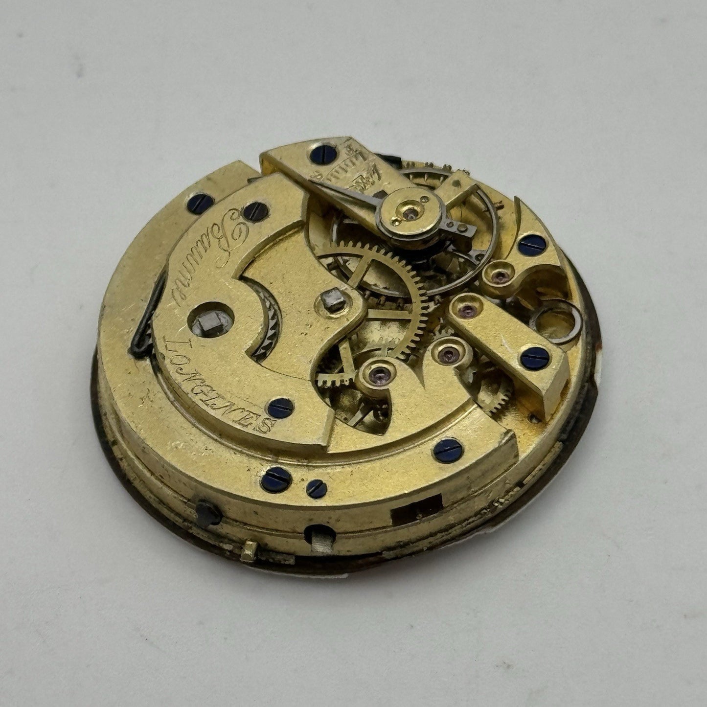 33.8mm Antique Longines Baume Key Wound Swiss Pocket Watch Movement PARTS REPAIR