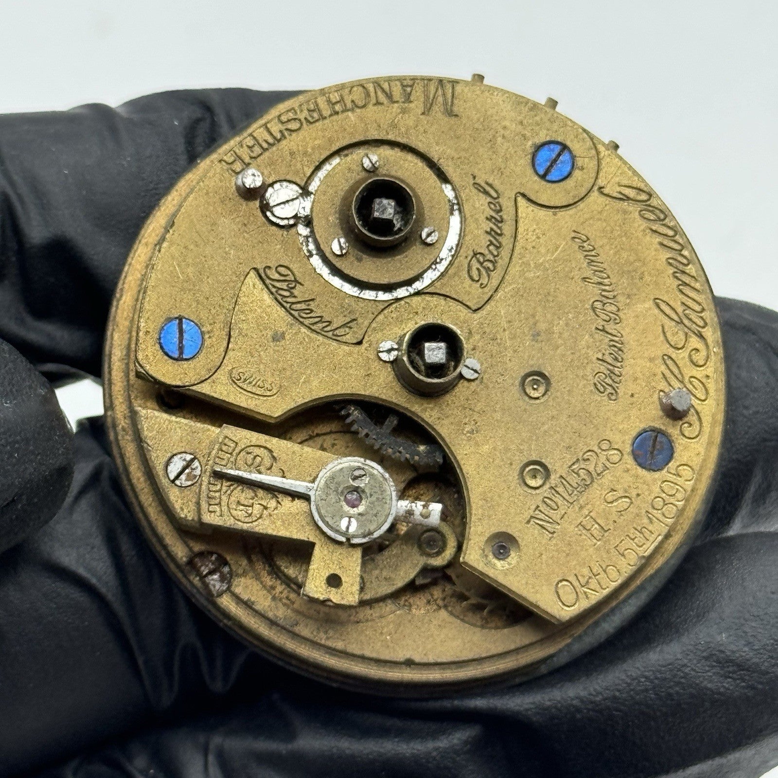 43.5mm Antique H Samuel Acme Lever Key Wound Pocket Watch Movement - PARTS