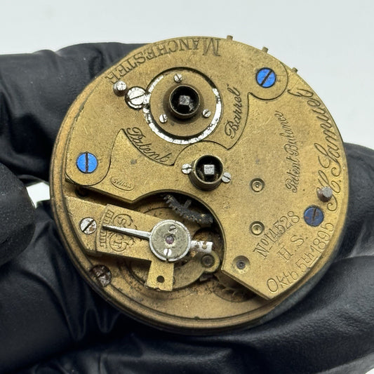 43.5mm Antique H Samuel Acme Lever Key Wound Pocket Watch Movement - PARTS