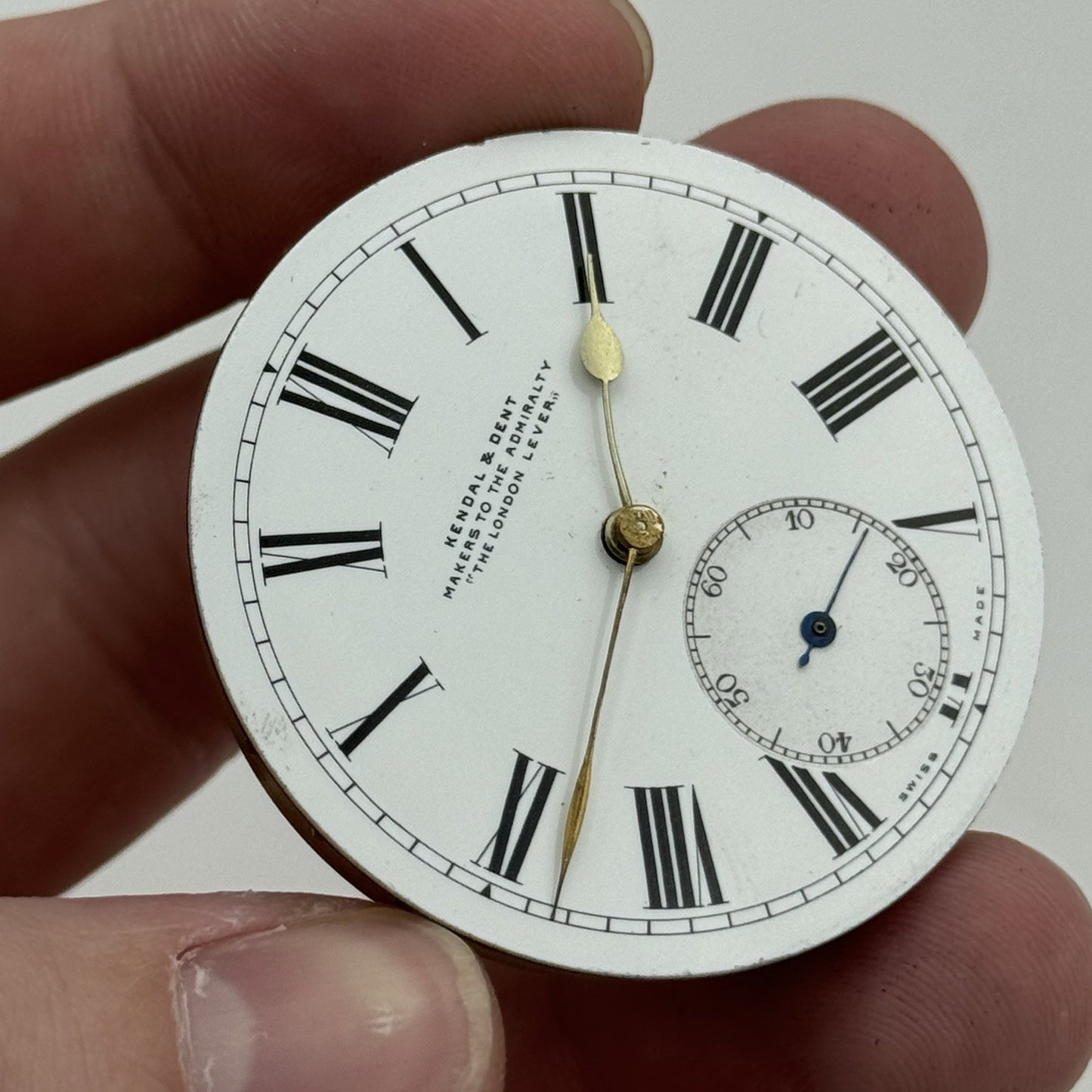 44.1mm Antique Kendal & Dent The London Lever Pocket Watch Movement PARTS REPAIR