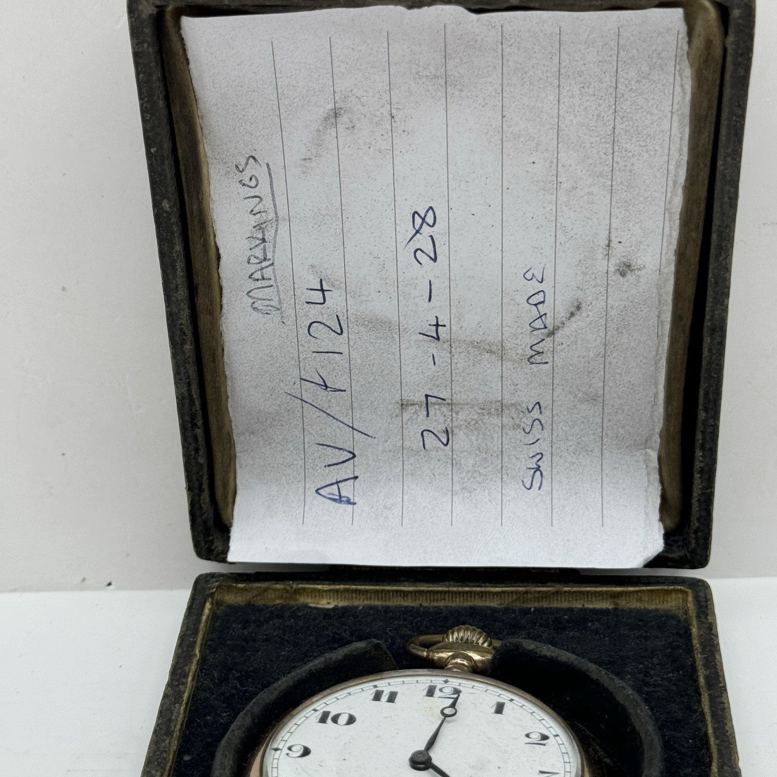 49mm WORKING Vintage Gold Filled Sub Seconds Open Face Pocket Watch & Box