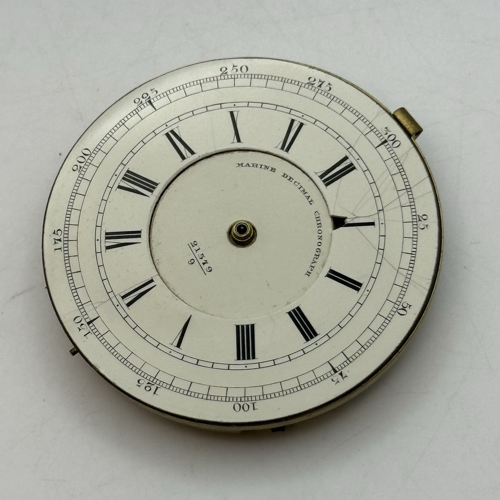 48.6mm Marine Decimal Chronograph Dial & Partial Pocket Watch Movement PARTS