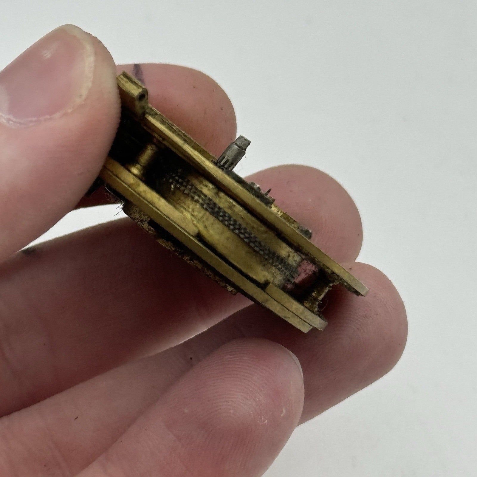 46.3mm Antique Fusee Pocket Watch Movement - Chain Present PARTS REPAIR SPARES