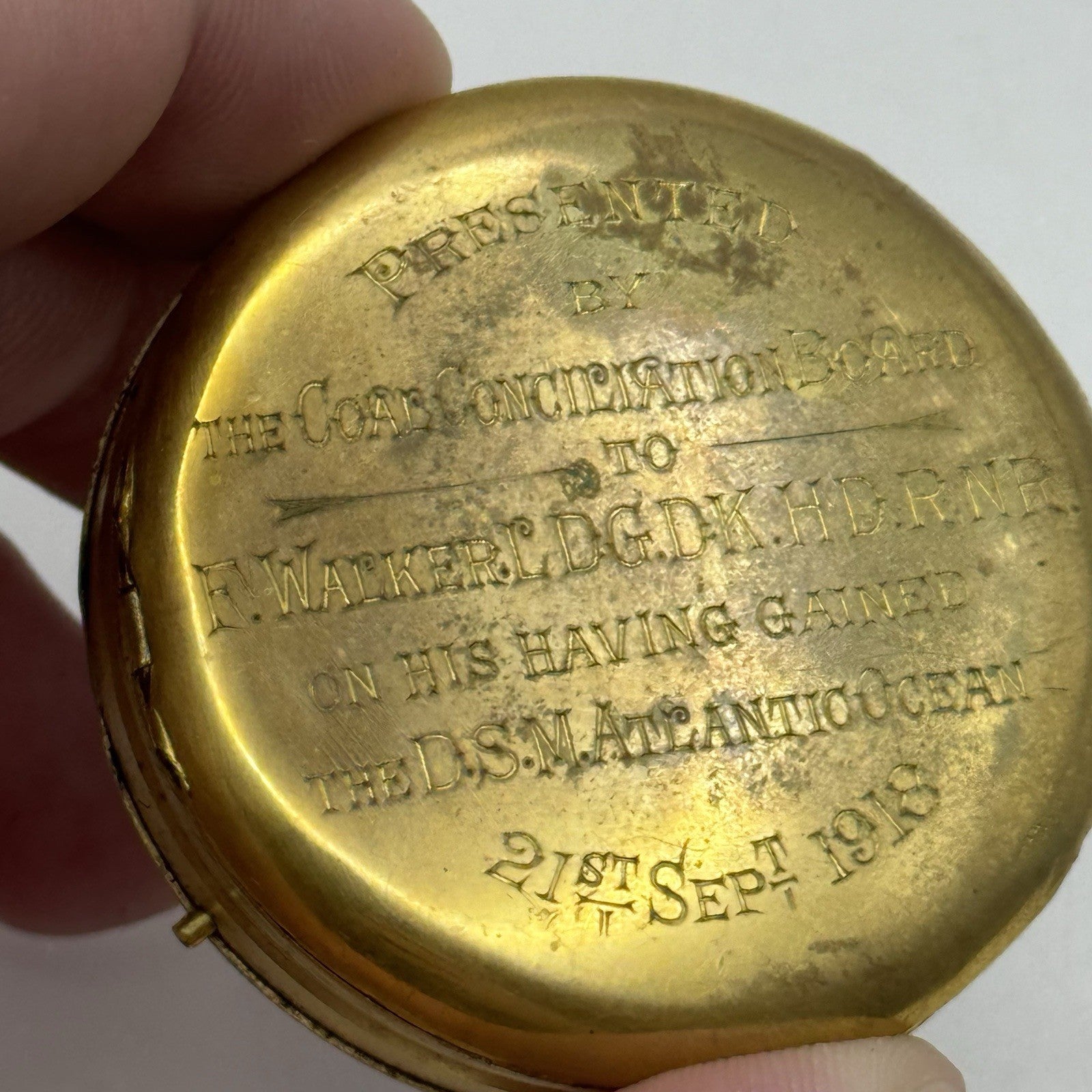 47.8mm Antique 1918 DSM Atlantic Coal Conciliation  Board Pocket Watch Movement