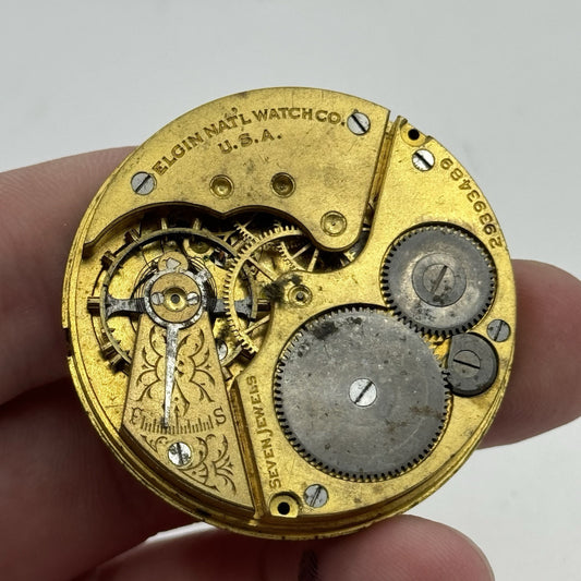 16S Antique Elgin Grade 292 Model 6 Hunter Pocket Watch Movement PARTS REPAIR