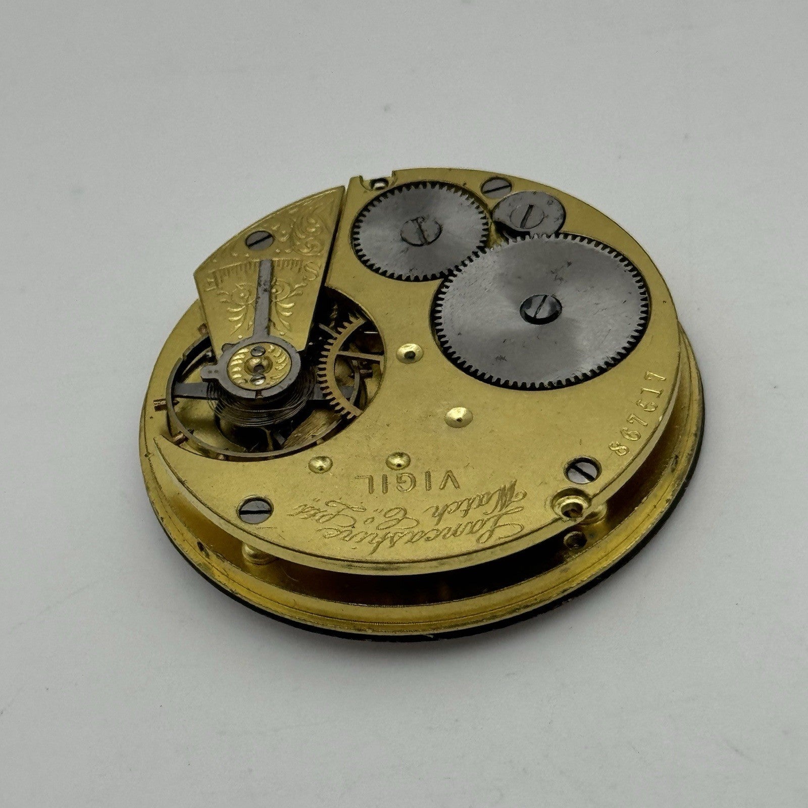 43.2mm Lancashire Watch Co Vigil Prescot Open Face Pocket Watch Movement - PARTS