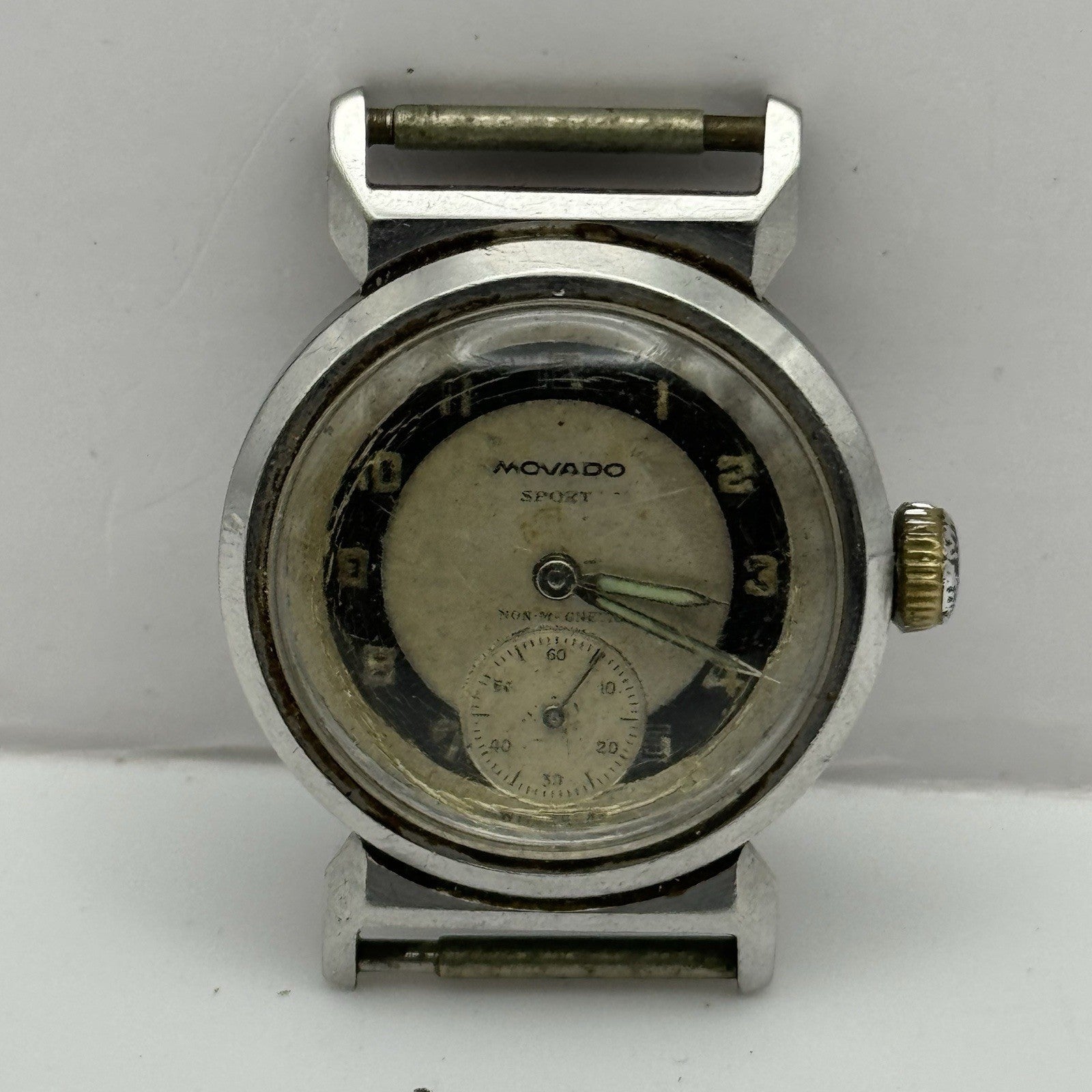 28mm Running Movado Sport FB Patent Francois Borgel Military Watch - TO RESTORE