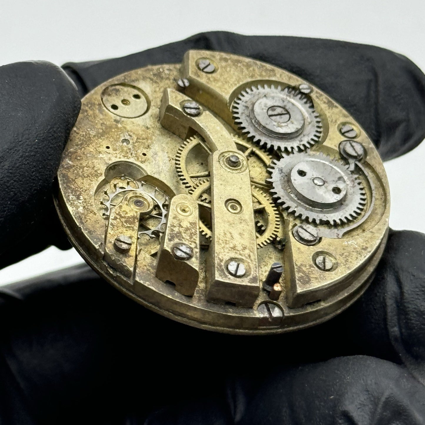 40.6mm Antique Unidentified Cylinder Escapement Pocket Watch Movement - PARTS