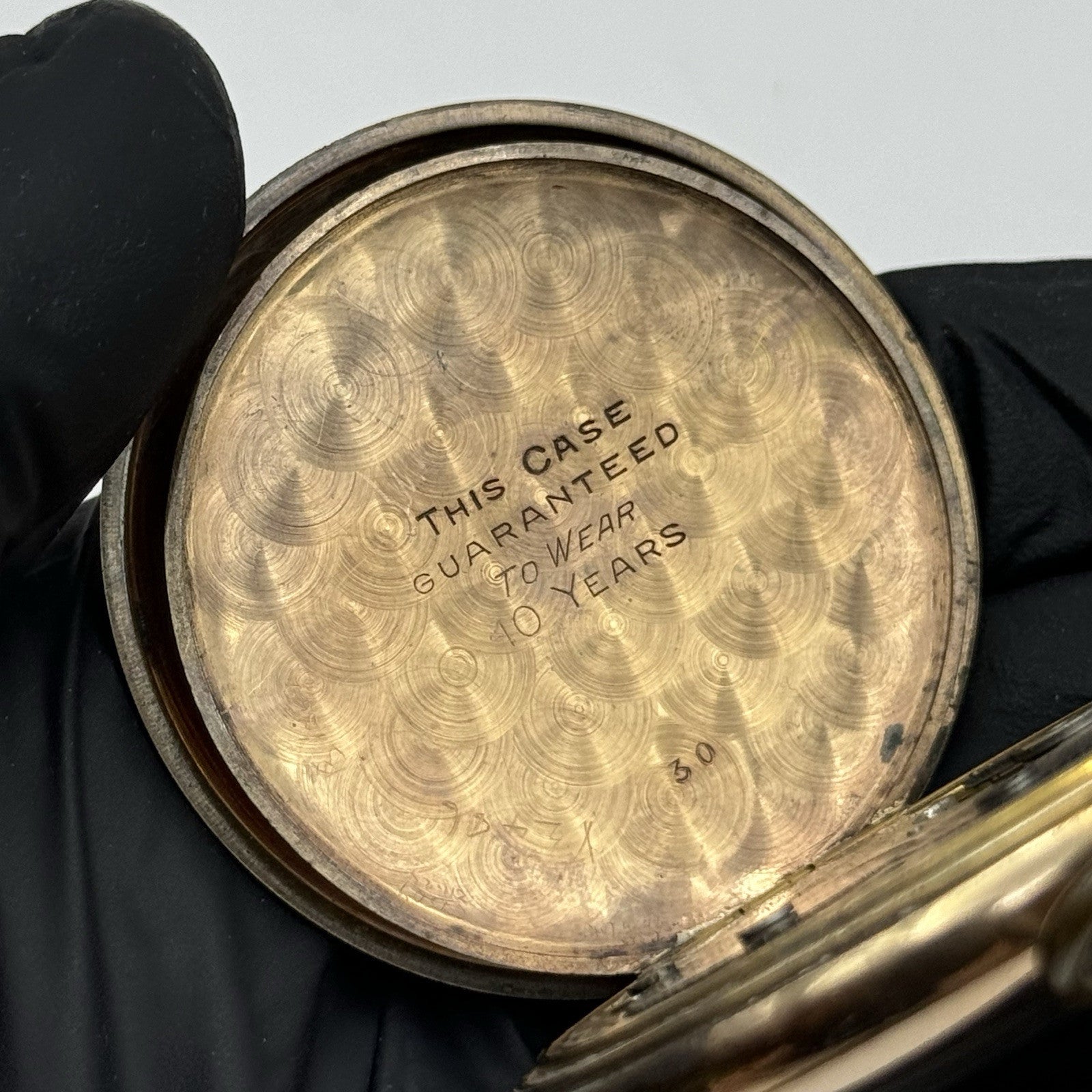 49mm WORKING Vintage Gold Filled Sub Seconds Open Face Pocket Watch & Box