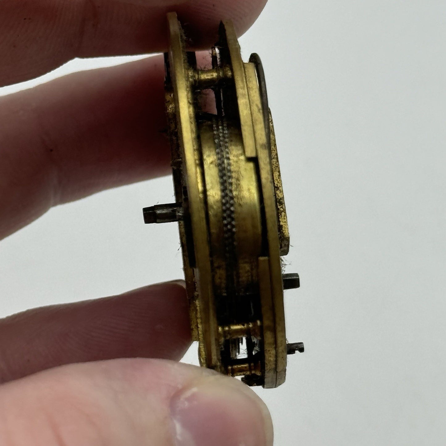 46.3mm Antique Fusee Pocket Watch Movement - Chain Present PARTS REPAIR SPARES