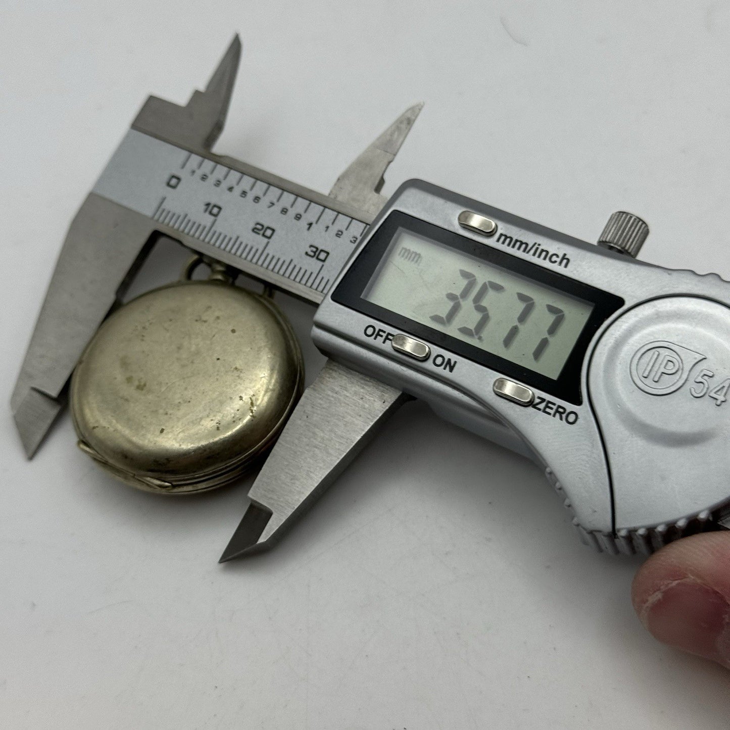 35mm Beautiful Pin Set Clear Case Back Porcelain Dial Fob Pocket Watch - PARTS