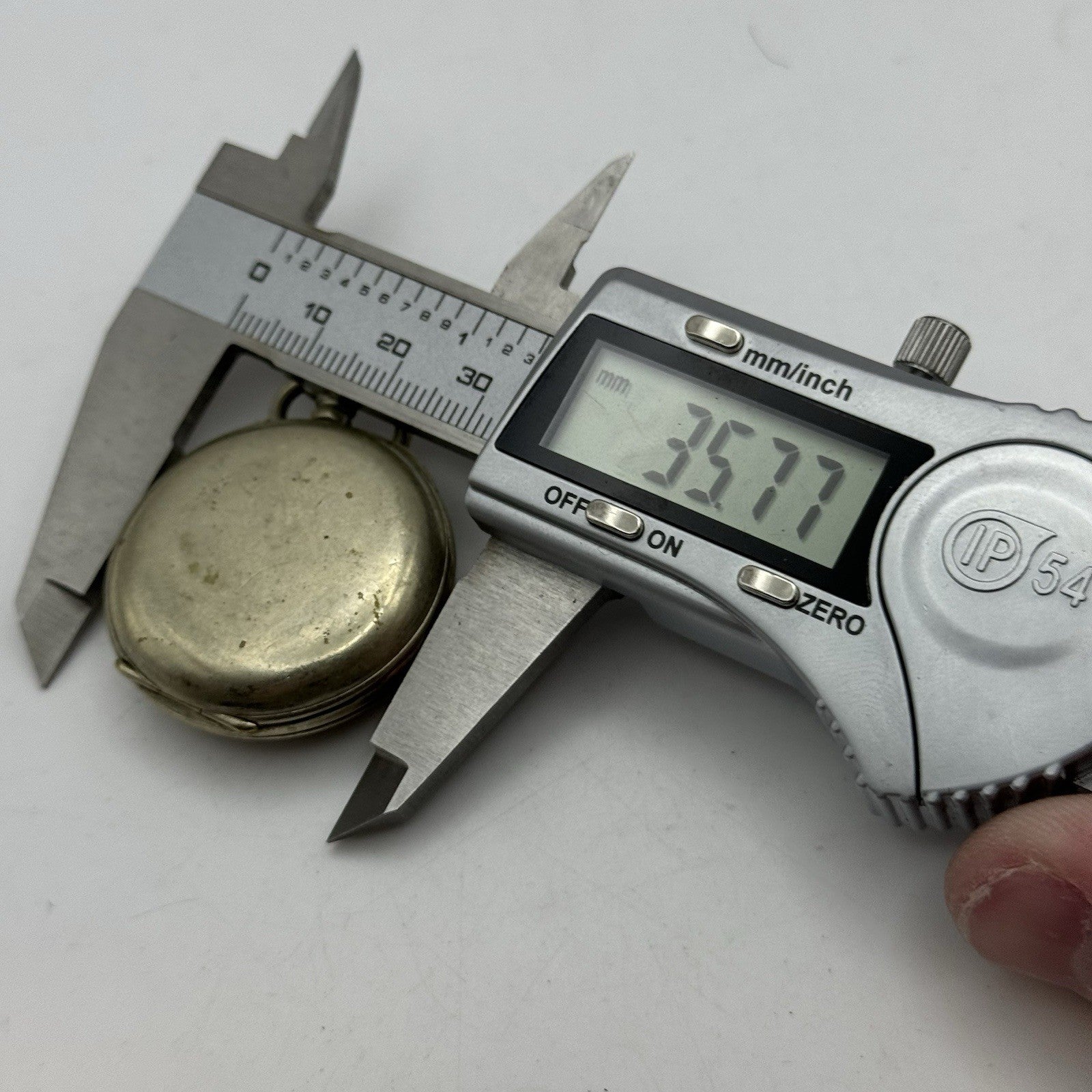 35mm Beautiful Pin Set Clear Case Back Porcelain Dial Fob Pocket Watch - PARTS