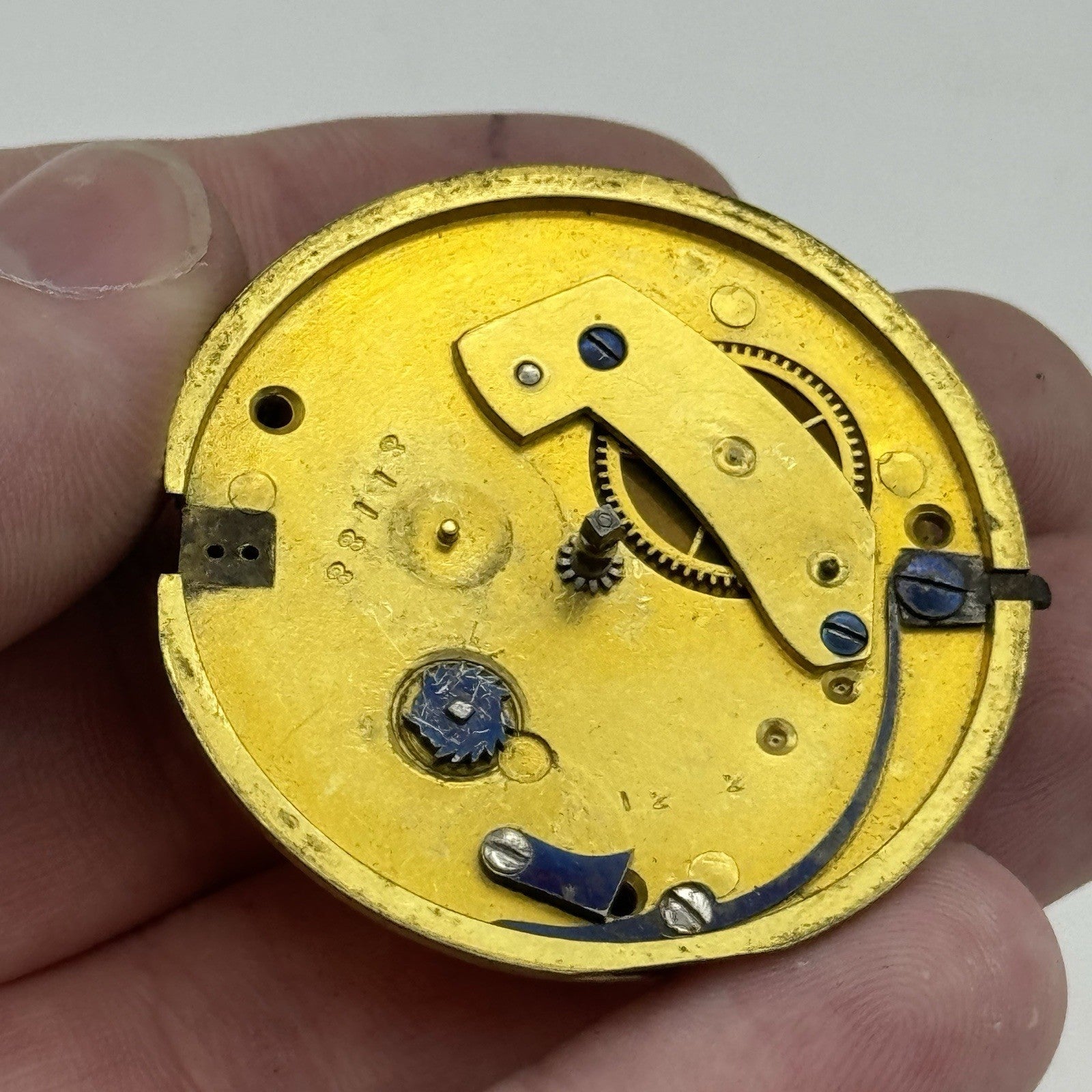 40.9mm Antique Joseph Taylor Pontefract Fusee Pocket Watch Movement - PARTS