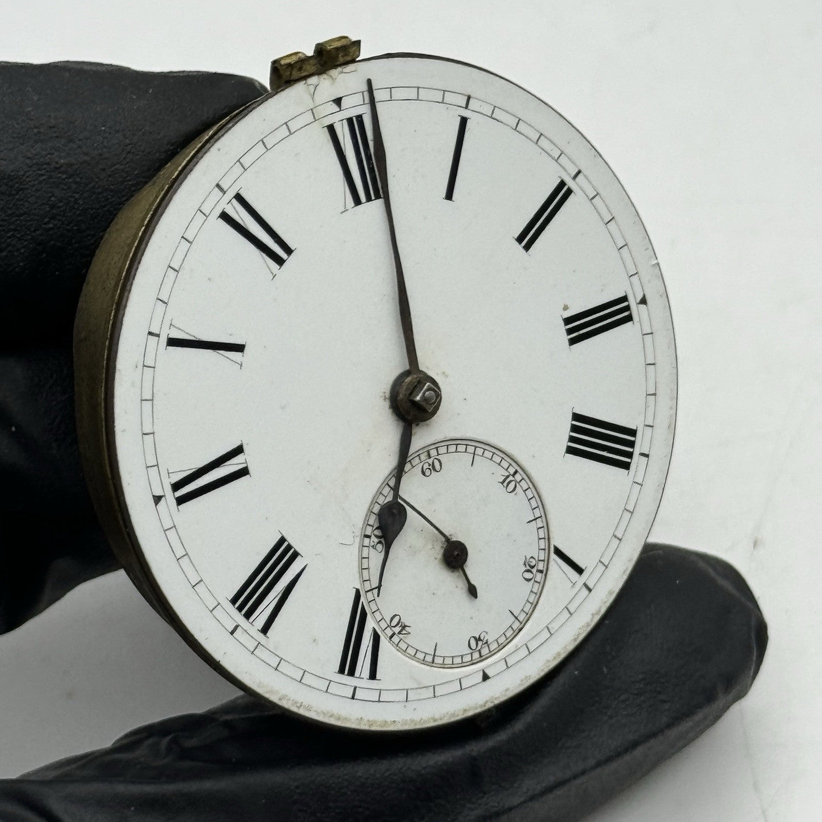 44.7mm Antique Greenock Fusee Pocket Watch Movement - Balance Intact PARTS