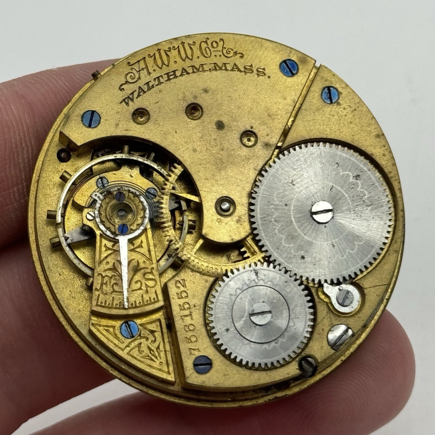 16S Antique Waltham Bond St Model 1888 Open Face Pocket Watch Movement PARTS