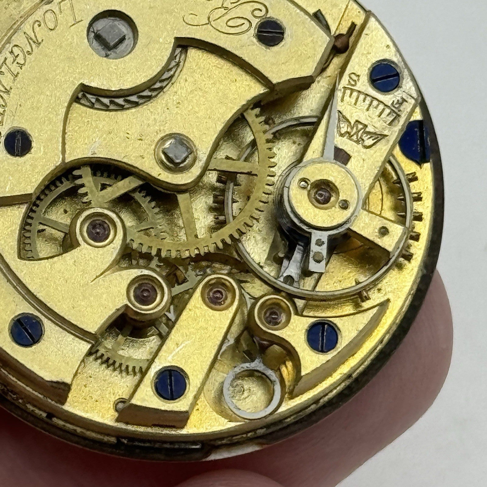 33.8mm Antique Longines Baume Key Wound Swiss Pocket Watch Movement PARTS REPAIR