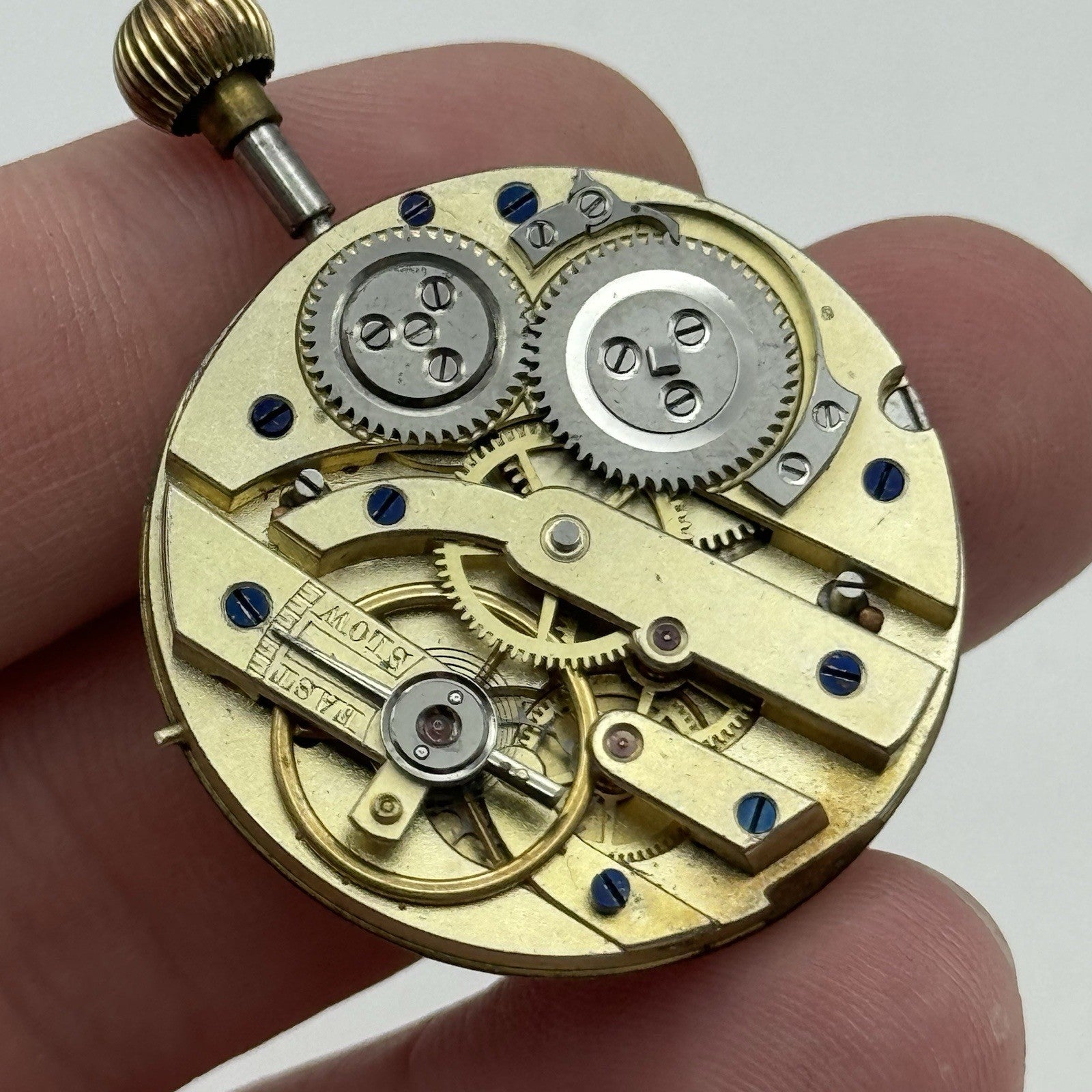 32mm Antique High Grade J W Benson Cylinder Fob Pocket Watch Movement TO RESTORE