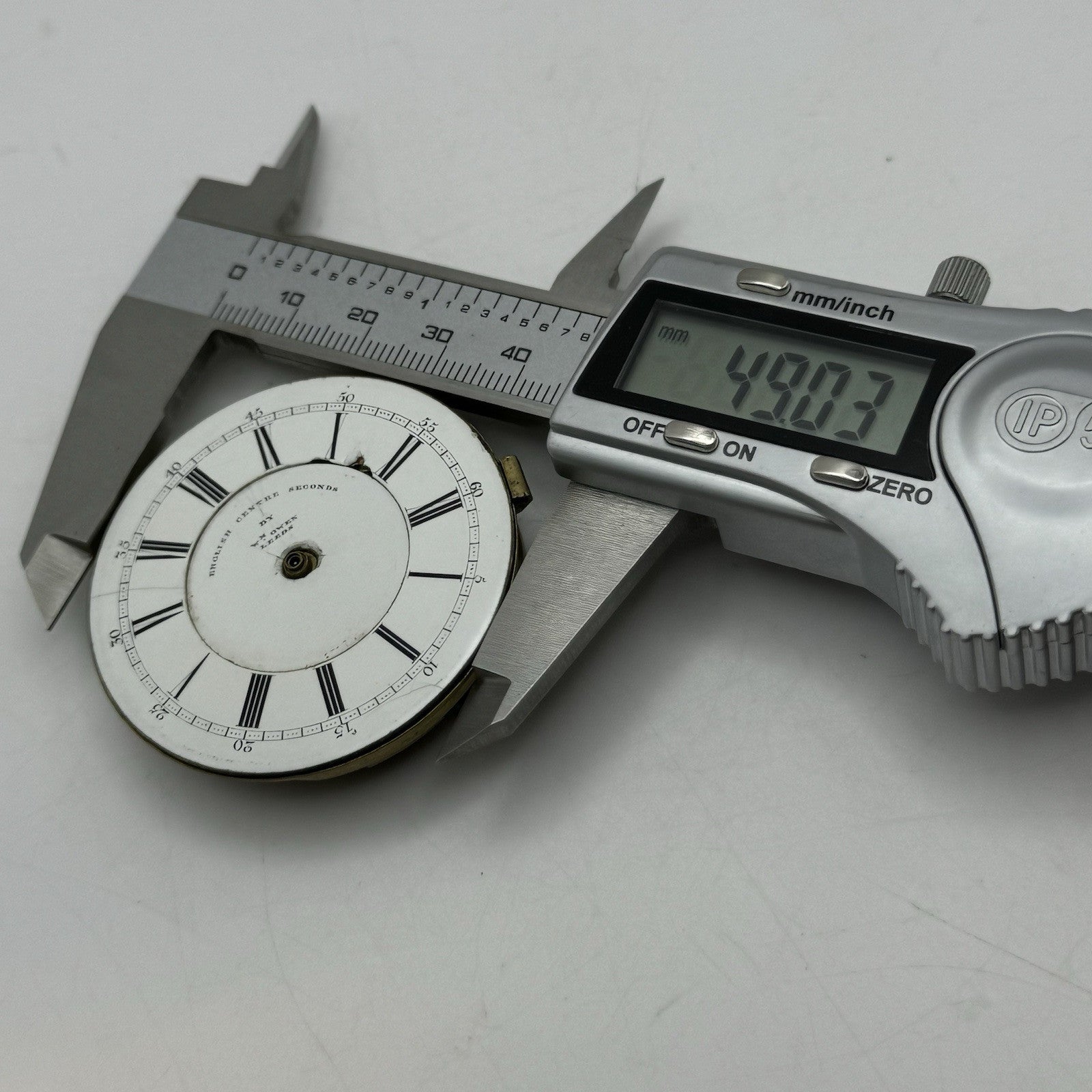 49mm William Owen Leeds Centre Seconds Chronograph Pocket Watch Movement - PARTS