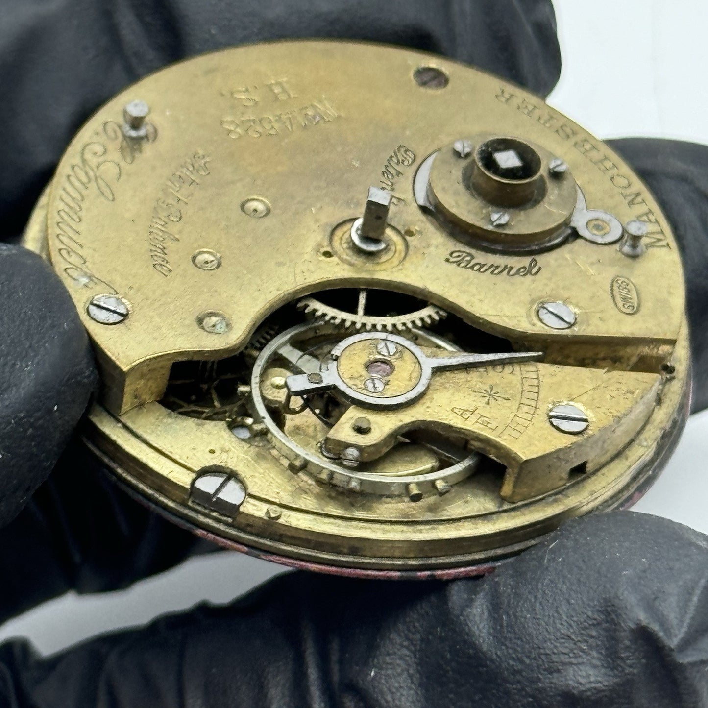 43.1mm Antique H Samuel Acme Lever Patent Balance Pocket Watch Movement - PARTS
