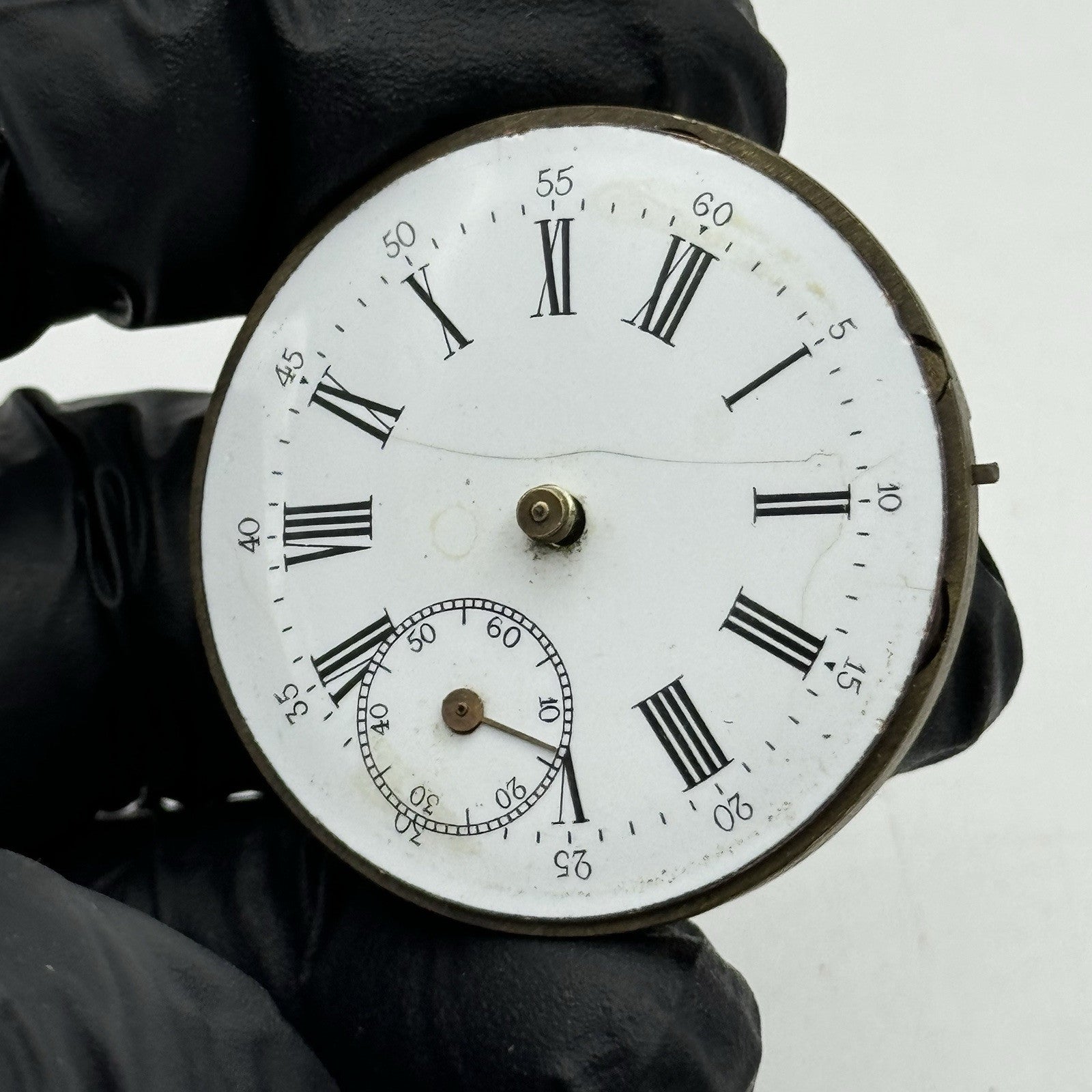 40.6mm Antique Unidentified Cylinder Escapement Pocket Watch Movement - PARTS