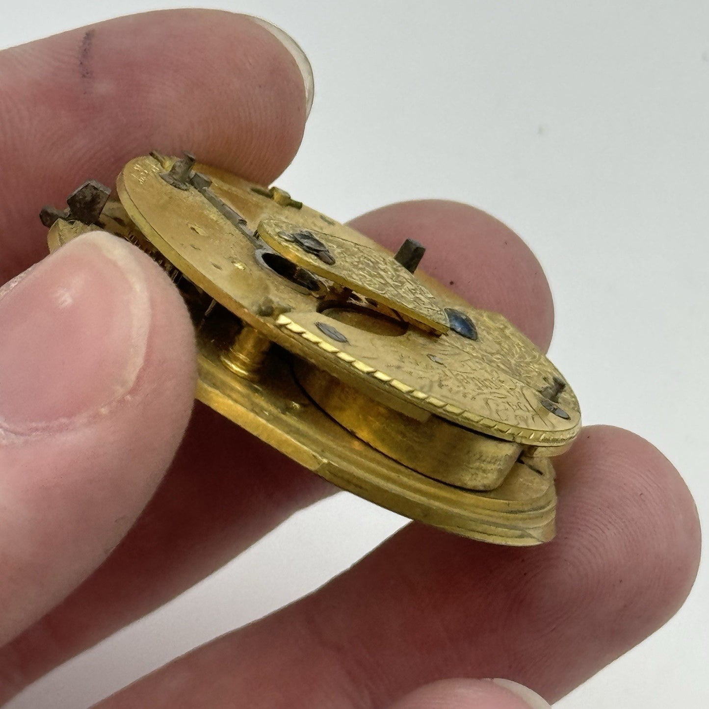 40.9mm Antique Joseph Taylor Pontefract Fusee Pocket Watch Movement - PARTS