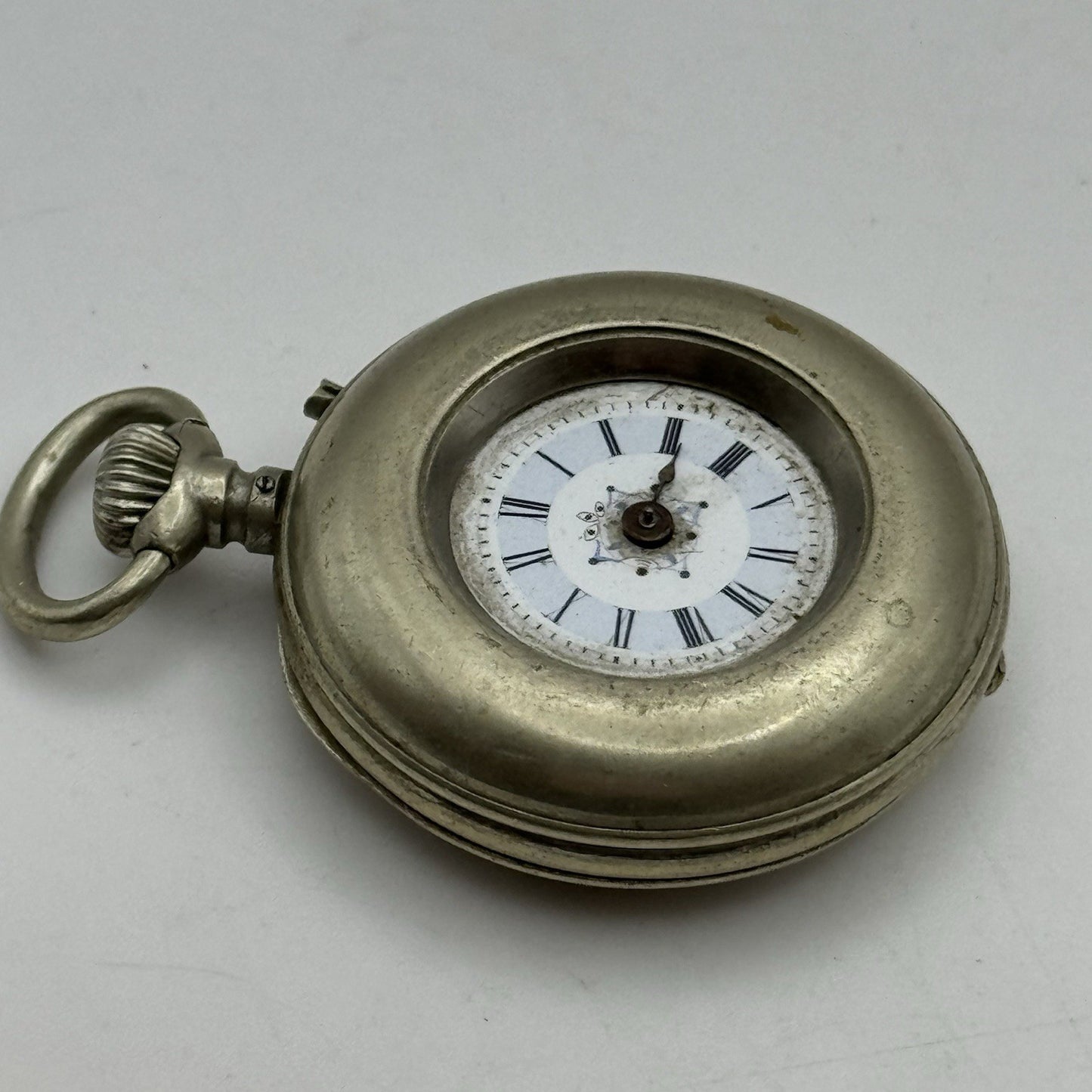 35mm Beautiful Pin Set Clear Case Back Porcelain Dial Fob Pocket Watch - PARTS