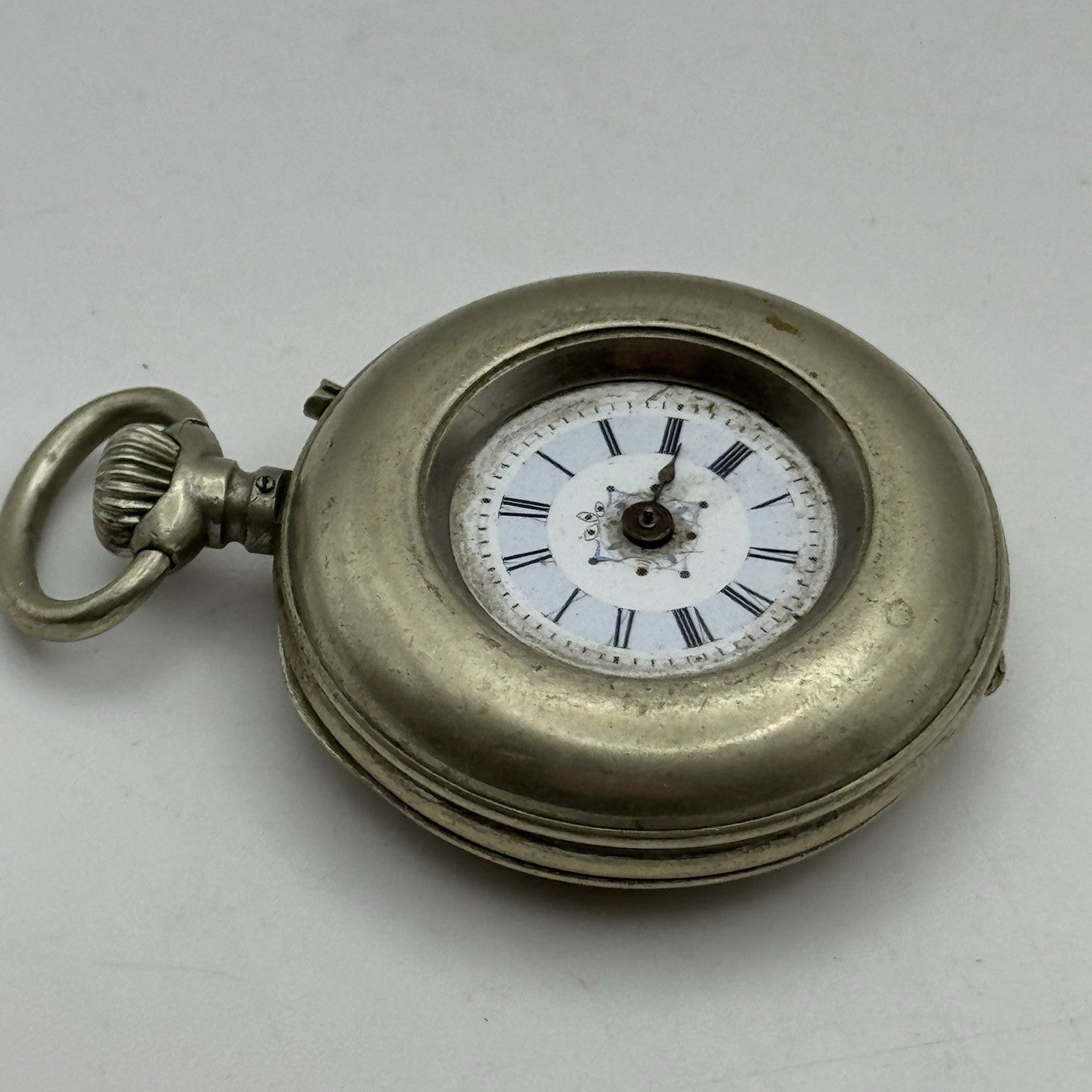 35mm Beautiful Pin Set Clear Case Back Porcelain Dial Fob Pocket Watch - PARTS