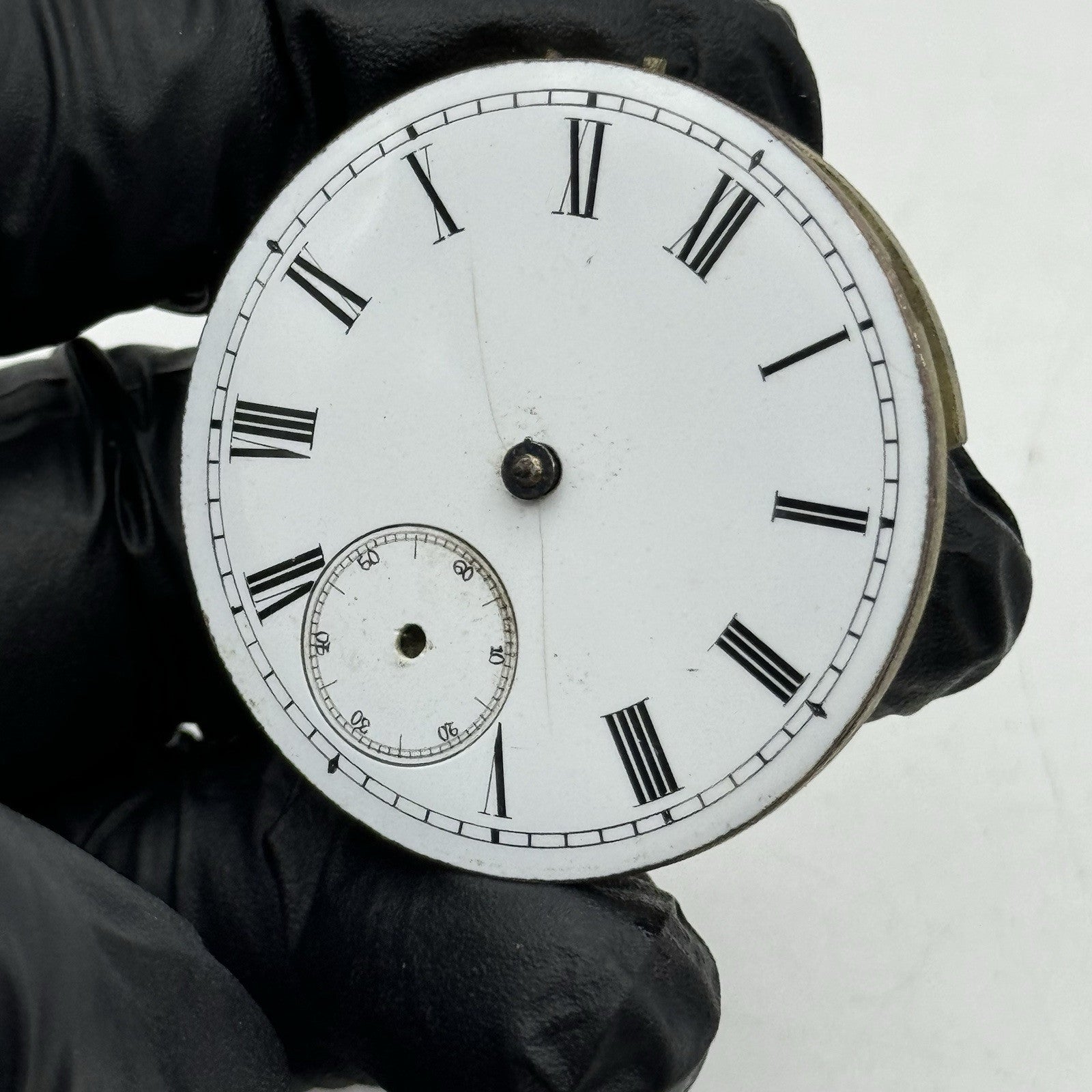 41.2mm Antique Top Wind Roman Numerals Pocket Watch Movement - PARTS REPAIR