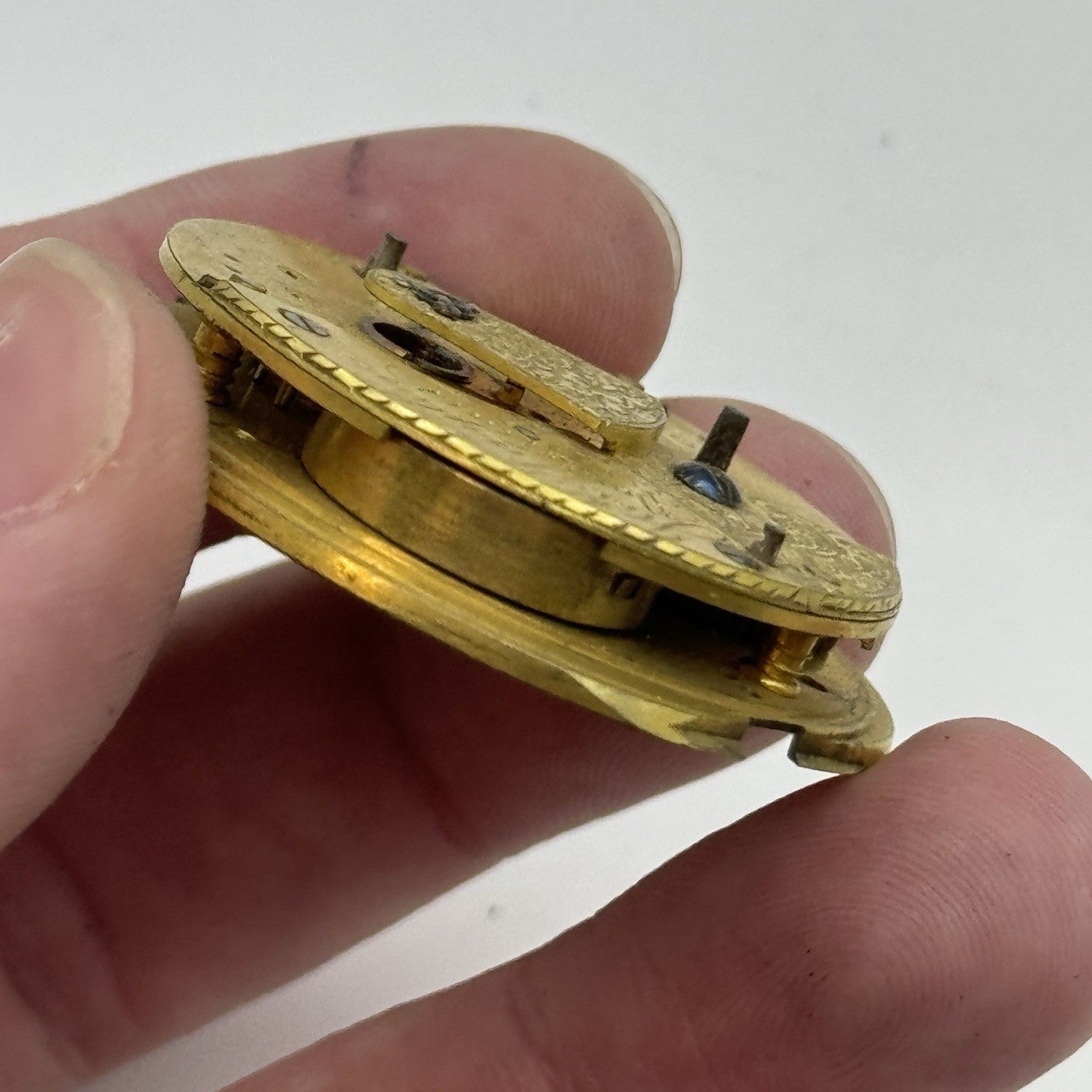 40.9mm Antique Joseph Taylor Pontefract Fusee Pocket Watch Movement - PARTS