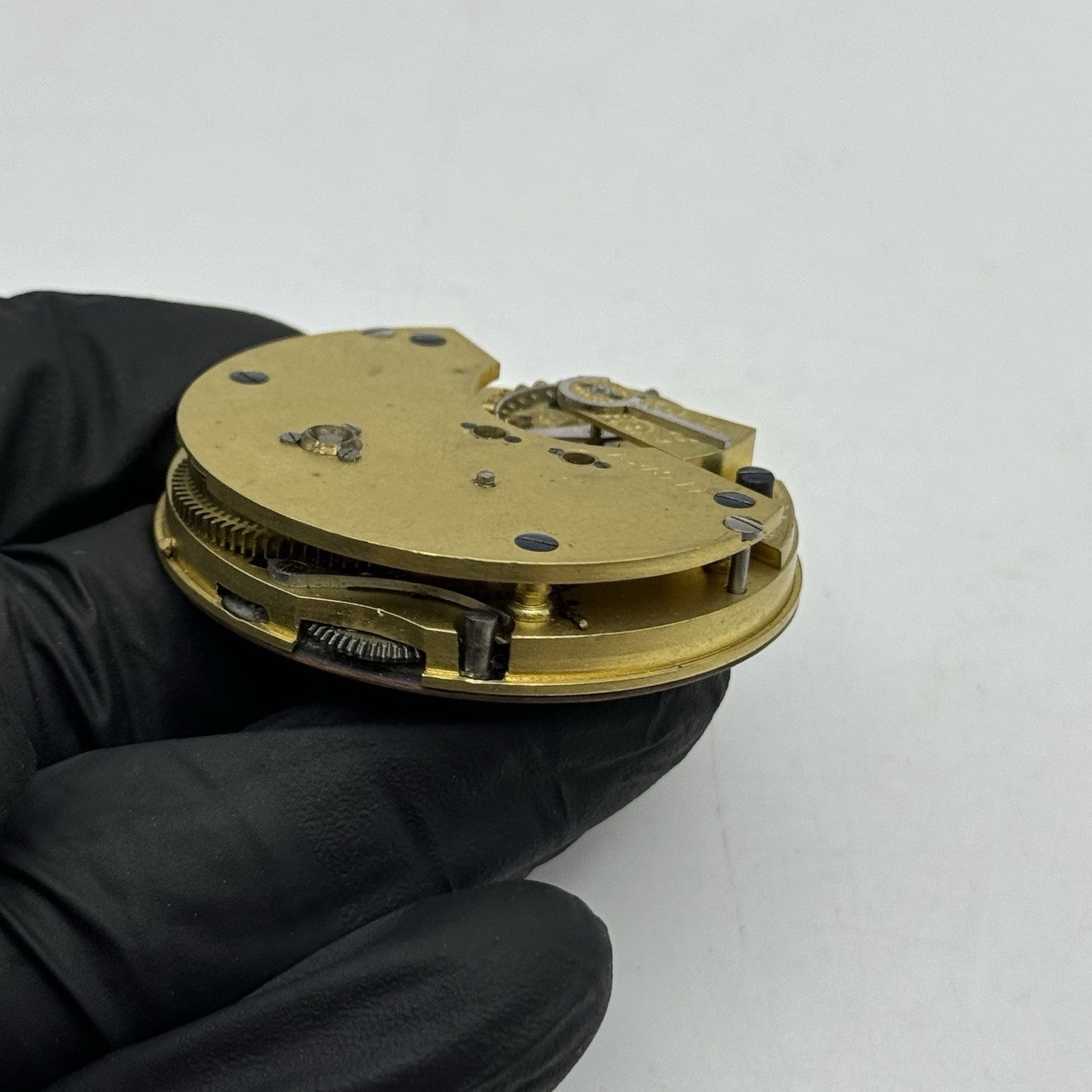 47.2mm Antique English Chronograph Pocket Watch Movement - PARTS REPAIR SPARES