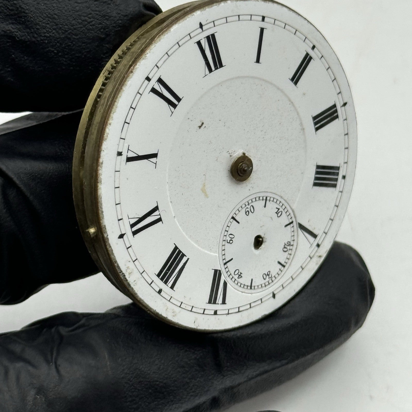 40.7mm Antique Key Wound Roman Numerals Pocket Watch Movement - PARTS REPAIR