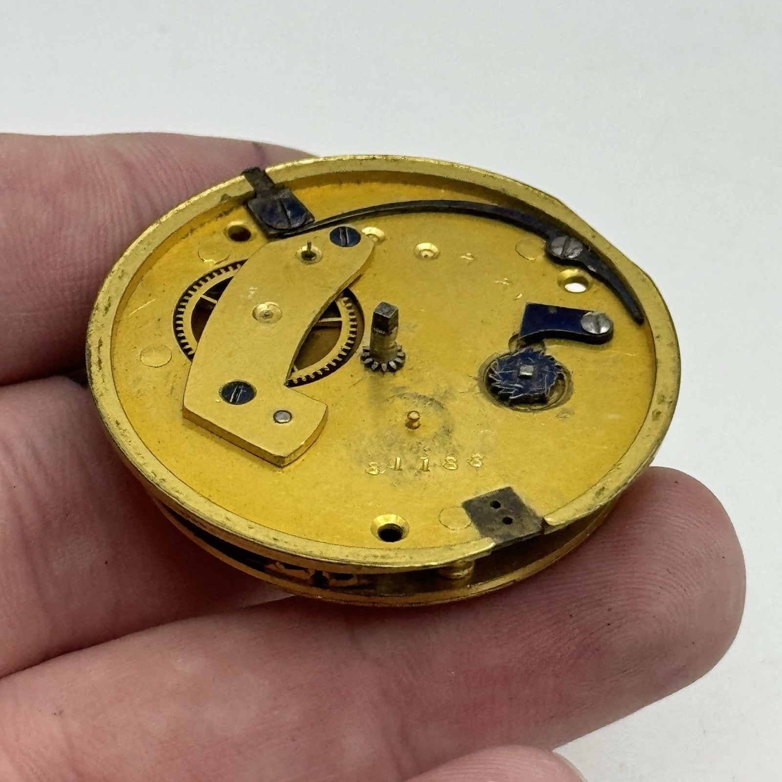 40.9mm Antique Joseph Taylor Pontefract Fusee Pocket Watch Movement - PARTS