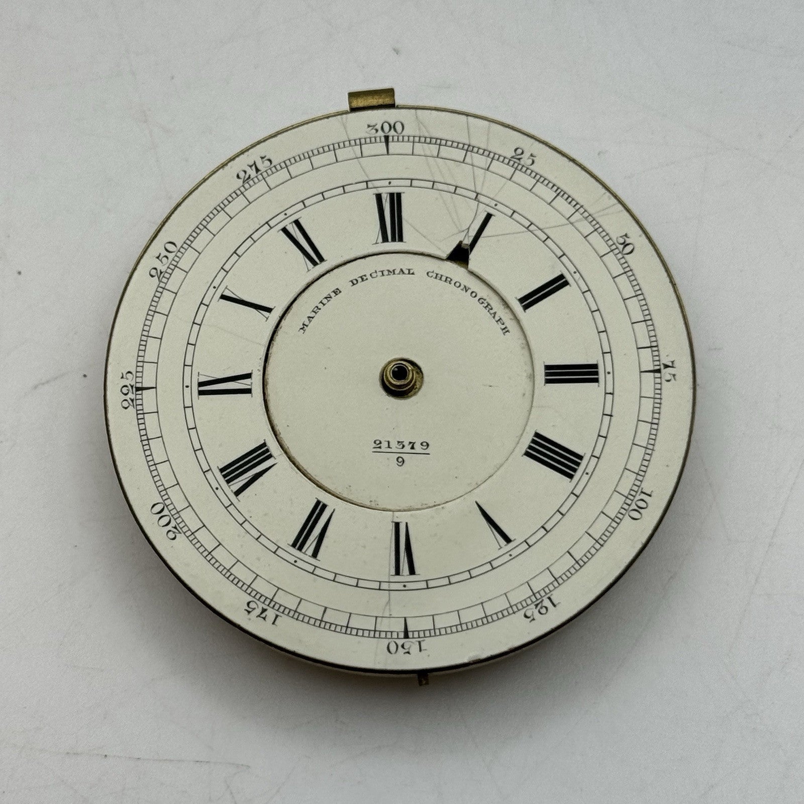 48.6mm Marine Decimal Chronograph Dial & Partial Pocket Watch Movement PARTS