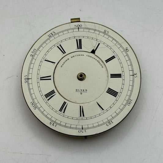 48.6mm Marine Decimal Chronograph Dial & Partial Pocket Watch Movement PARTS