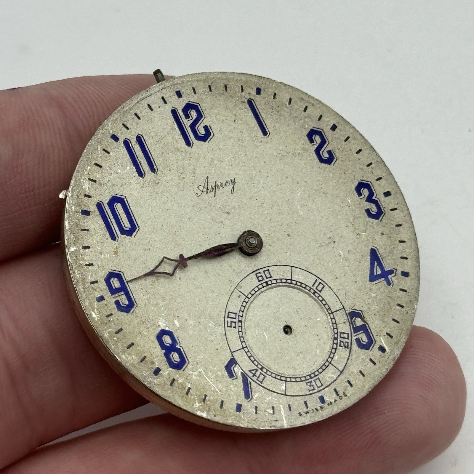 41mm High Grade Thin Asprey Vintage Pocket Watch Movement Good Balance PARTS