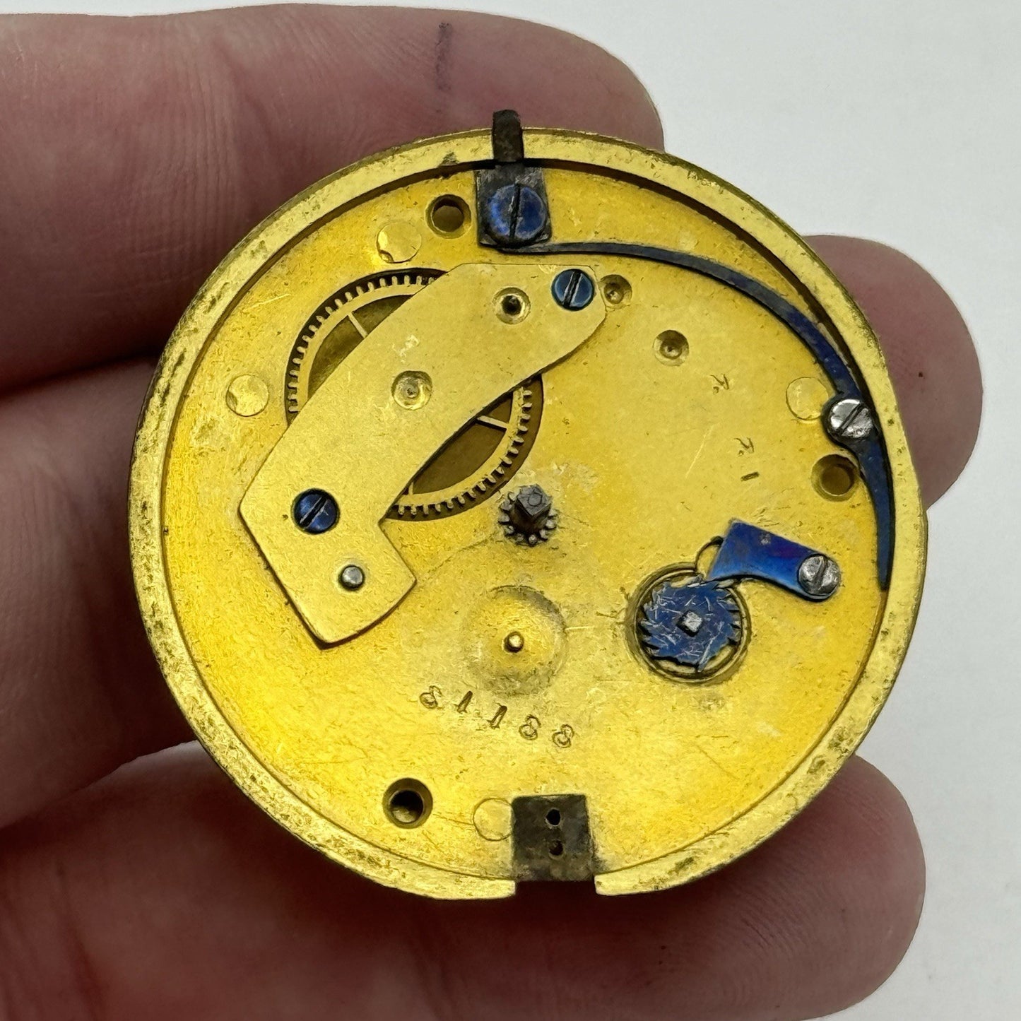 40.9mm Antique Joseph Taylor Pontefract Fusee Pocket Watch Movement - PARTS