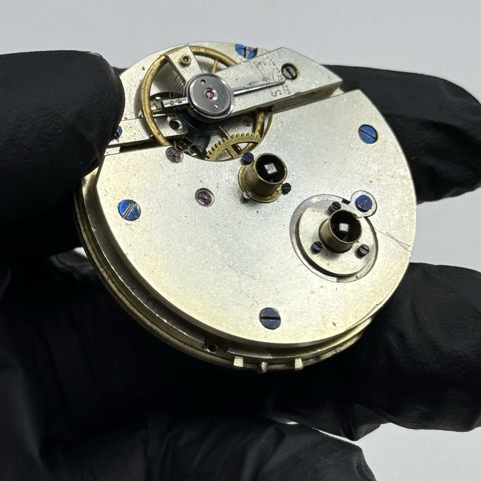 42.9mm Antique Key Wound Pocket Watch Movement - Roman Numerals PARTS REPAIR