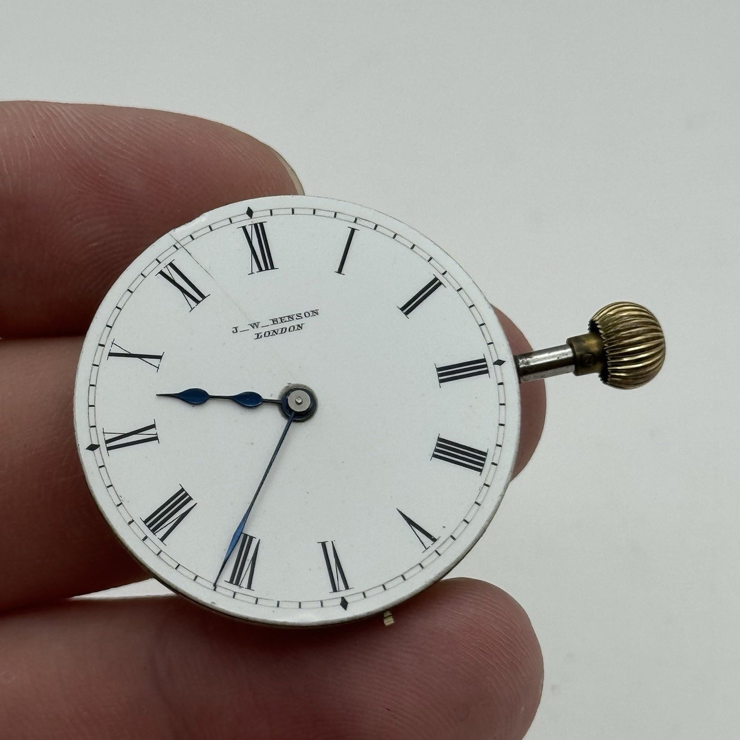 32mm Antique High Grade J W Benson Cylinder Fob Pocket Watch Movement TO RESTORE