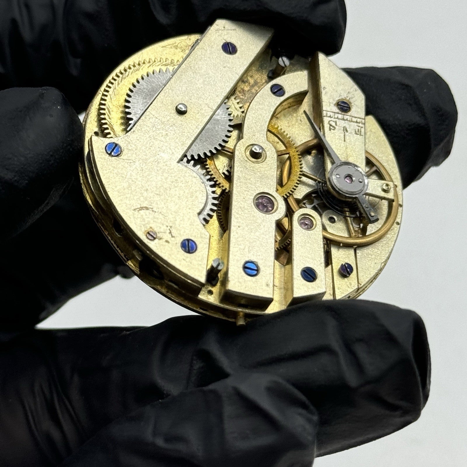 43.1mm Interesting Antique Pocket Watch Movement - Balance Intact PARTS REPAIR